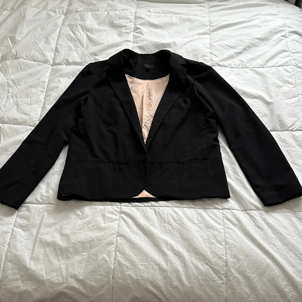 Topshop Black Tailored Blazer with Pale Pink Lining - Picture 9 of 9
